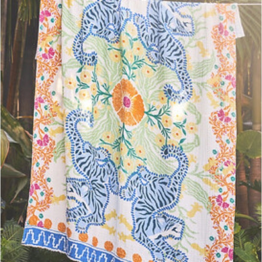 Ellen Merchant for Anthropologie Gauze Throw Blanket in Blue - Picture 5 of 6